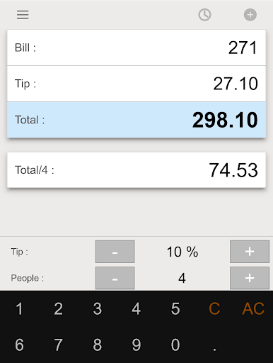 Screenshot of Tip Calculator - Split Bill