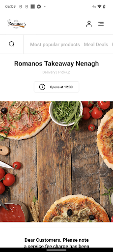 Android application Romanos Takeaway Nenagh screenshort