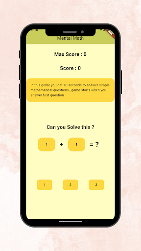 Android application Mental Math: Improve Your Math screenshort