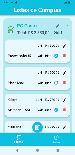 Shopping List Screen 3