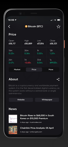 Bi2dao - Crypto Tracker Screen 3