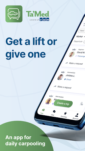 Android application Ta’Med carpooling screenshort