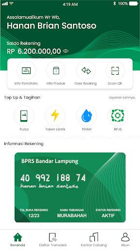 Android application BPRS Bandar Lampung Mobile screenshort