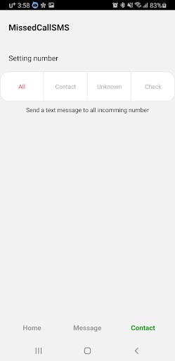 MissedCallSMS Screen 3