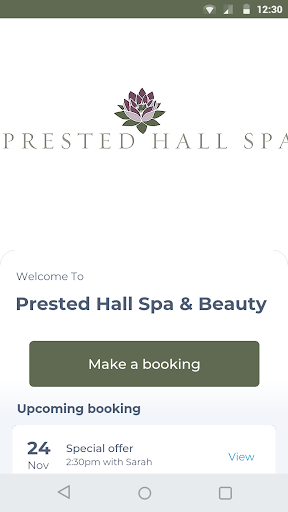 Android application Prested Hall Spa & Beauty screenshort