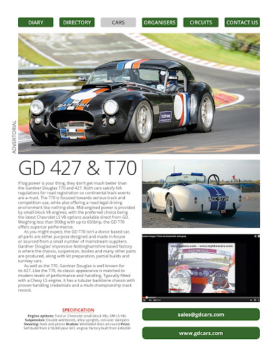 Track Day Directory Screen 3