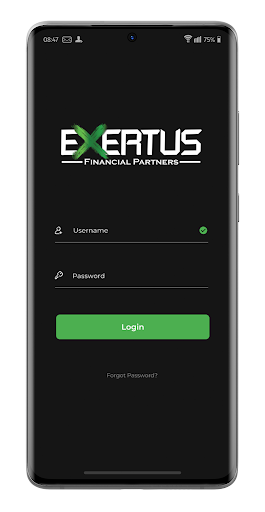 Exertus NEXT App Screen 2