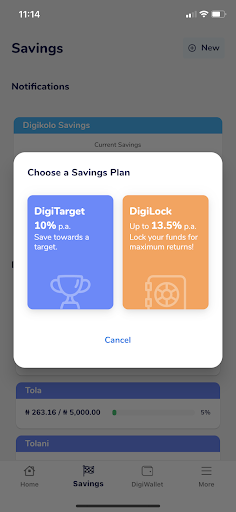 DigiKolo - Savings App Screen 3