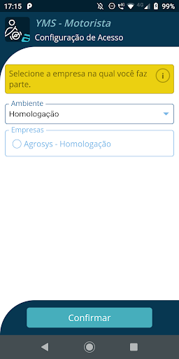 Android application YMS - Motorista screenshort
