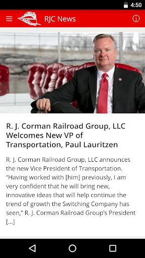 Android application R. J. Corman Mainline screenshort