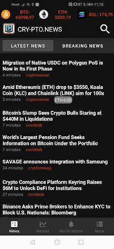 Android application Crypto News by cry-pto.news screenshort