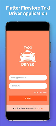 Android application Flutter Taxi Driver screenshort