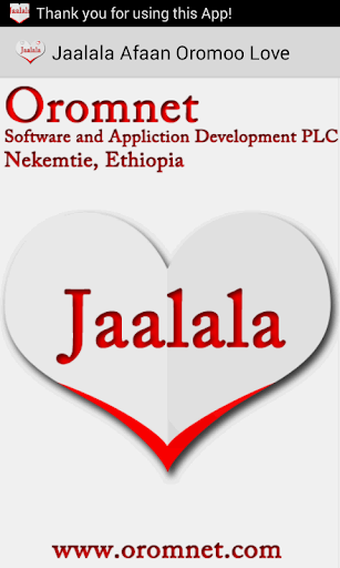 Android application Jaalala Oromoo Love Messages screenshort