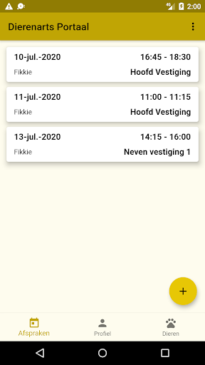 Android application Dierenarts Portaal screenshort