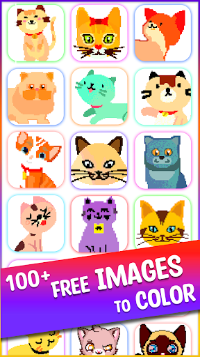 Cats Pixel Art Coloring Book Screen 2