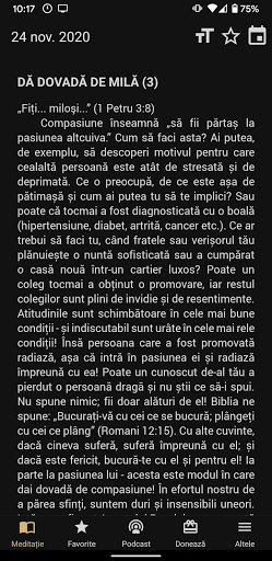 Android application Meditatia Zilei screenshort