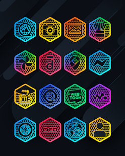 Hexanet - Screenshot van neon icon pack