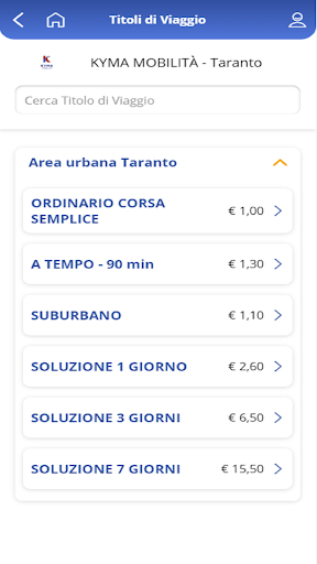 KYMA Mobilità Screen 2