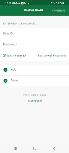 Android application Bank of Erath screenshort