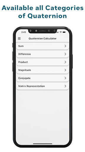 Quaternion Calculator Screen 2