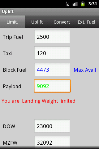 Android application Aviation Uplift/Fueling screenshort