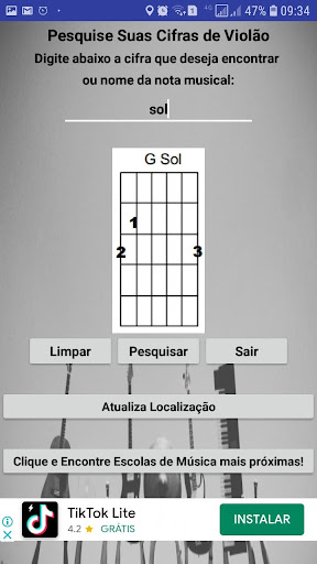 Android application Pesquisa Cifras Violão screenshort