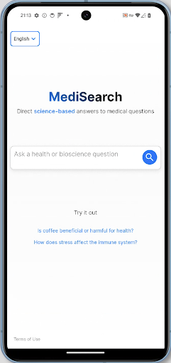 Android application MediSearch screenshort