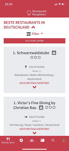 Android application Restaurant Ranglisten screenshort