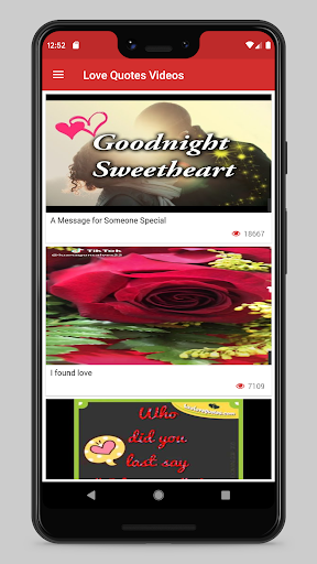 Android application Love videos: Love Quotes & Mes screenshort