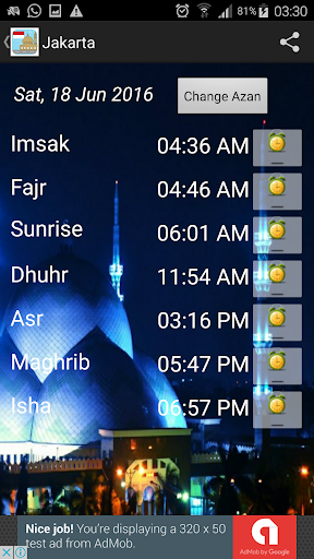 Android application Indonesia Prayer Timings screenshort