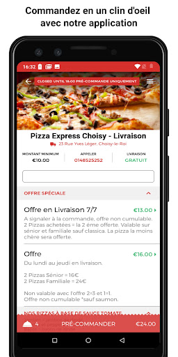 Android application Pizza Express Choisy screenshort
