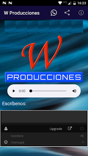 Android application W Producciones screenshort