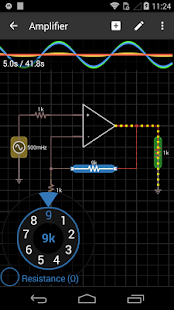 Skjermbilde av iCircuit Electronics Simulator