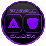 Cover Image of Скачать Flat Black and Purple IconPack  APK