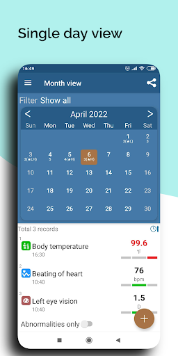 MyBodyLog - Health index notes Screen 3