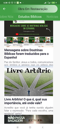 Android application Obra Em Restauração screenshort
