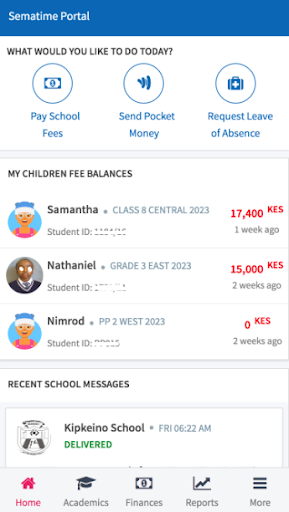 Android application Sematime - shule yangu mkononi screenshort