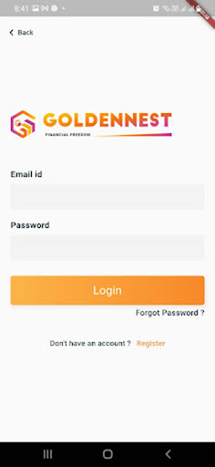 Android application Goldennest screenshort