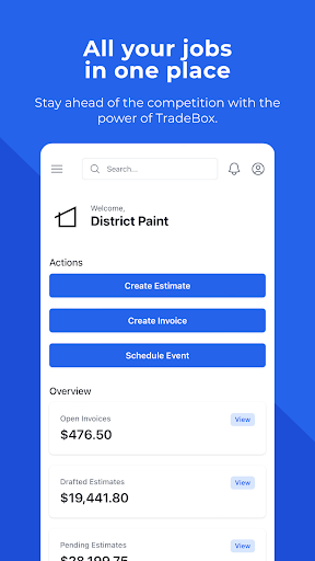 Screenshot of PaintBox app for painters