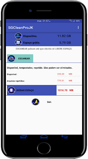 Visualização do aplicativo