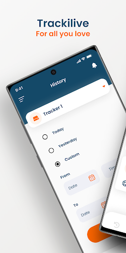 Android application trackilive screenshort