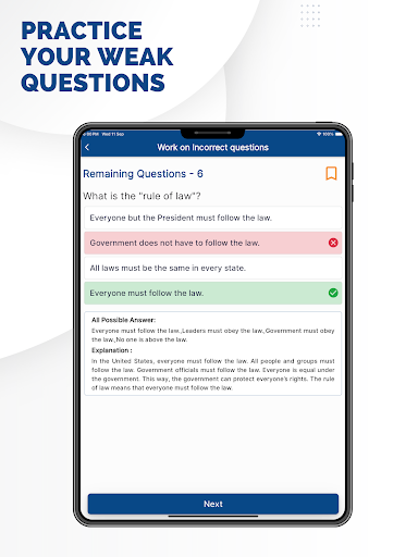 Screenshot of US Citizenship Test - 2024