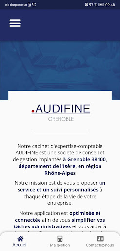Android application AUDIFINE - Expertise comptable screenshort