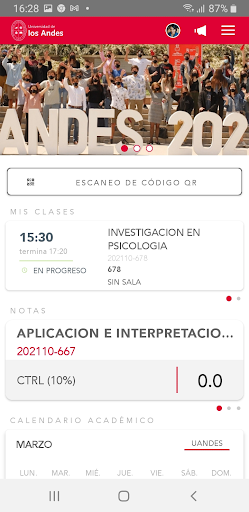 Android application miUANDES screenshort