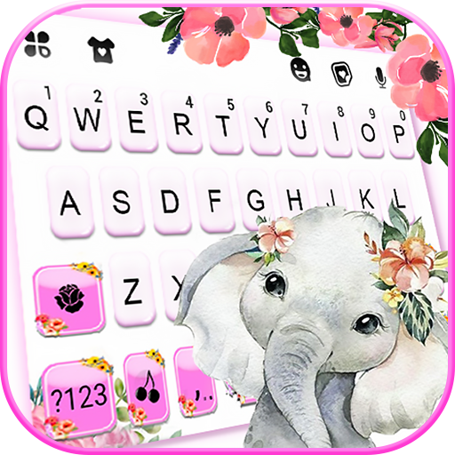 Cute Elephant Baby Keyboard Th logo