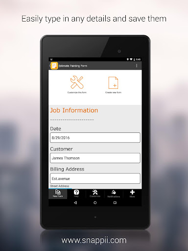 Estimate Painting Form App Screen 2