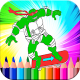 Coloring ninja turtlesss go icon
