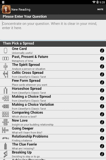 Screenshot of Llewellyn's Classic Tarot