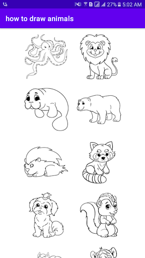 Android application How to draw animals screenshort