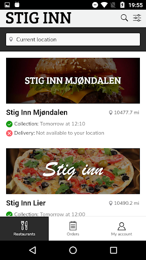 Android application Stig Inn screenshort